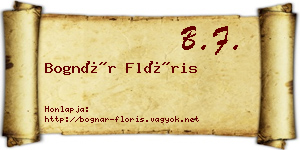 Bognár Flóris névjegykártya